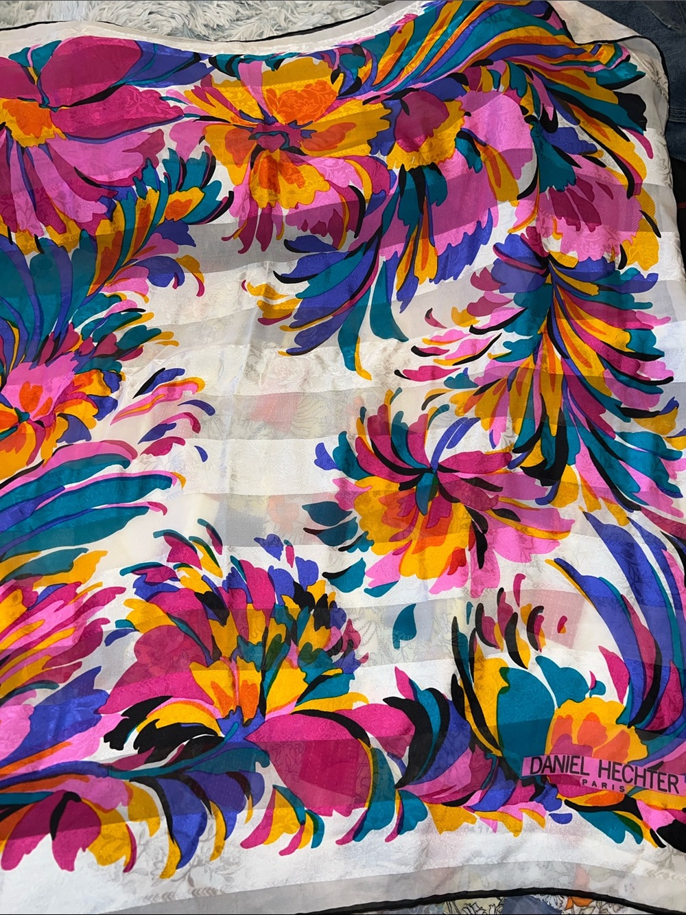 Vintage Daniel Hechter Paris Silk Scarf 35” square